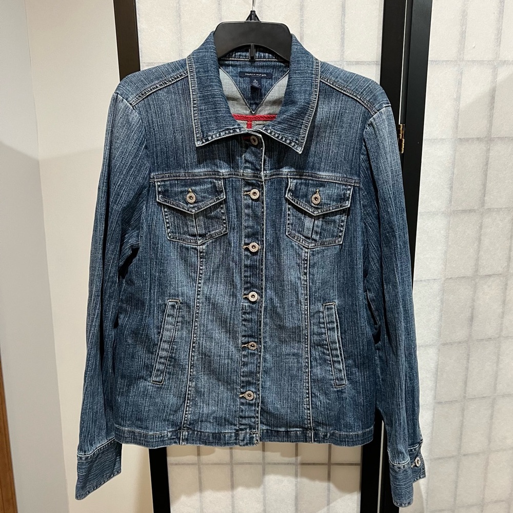 Tommy Hilfiger Blue Denim Jean Jacket Dark Wash Women’s Extra Large XL